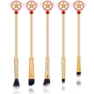 Bswefty Cartoon Sailor Maan Anime Cosplay Magic Wand Prop Accessoires Vrouwen Make-up Make-up Borstels Set Basic Tool (Kleur: Groen)