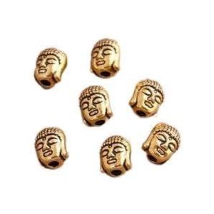 20 stuks 7 * 7 * 9 mm vier kleuren Boeddha hoofd kraal spacer kraal bedels voor diy kralen armbanden sieraden handgemaakte maken-antiek goud
