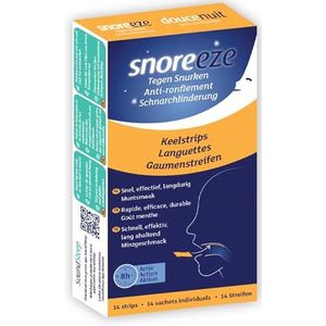 Snoreeze Anti-snurk Keelstrips - Effectieve snurkhulpmiddelen voor mannen en vrouwen - Snelwerkende snurkstopper te gebruiken met mobiele app - 14 strips
