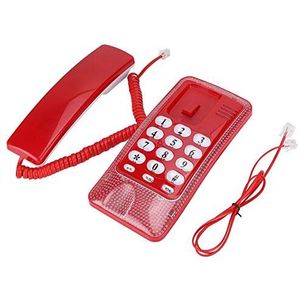 Winnaar Vaste telefoon, vaste telefoon zonder nummerweergave, desktop-wandtelefoon voor thuis met flitsfunctie / dempen / laatste nummer opnieuw kiezen (rood)