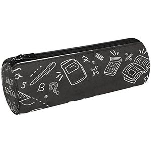 Krijt Tekening Terug naar School Canvas Pen Etui Portemonnee Cosmetische Make-up Tas voor Student Briefpapier School Kantoor Opslag, Multi#01, 20x6.3cm/7.9x2.5in, Potlood gevallen