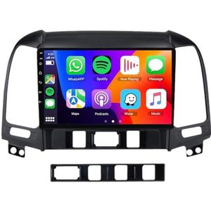 8-Core 5G-WiFi [4G 64G] Android 14 Autoradio Navi voor H-yundai Santa Fe (2006-2012) 9 ""Scherm 2 Din Radio met Draadloze Carplay Android Auto GPS Navigatie FM RDS Bluetooth SWC DSP MIC Camera,M100s