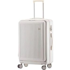 Koffer Reiskoffer met breed handvat, heren, 20'', handbagage, dames, stille PC ABS-frame trolley (Color : Black, Size : 20inch)