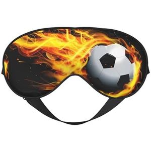 Voetbal Vlam Unisex Elastische Verstelbare Gesp Ontwerp Verduisterend Slaap Oogmasker voor Thuis Reizen Yoga Kantoor Nap