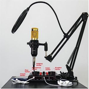 Geluidskaartset, De geluidskaart kan worden aangesloten op een computer, telefoon, headset, microfoon for het opnemen van live-uitzendingen en zang(BM800 V9Xpro)