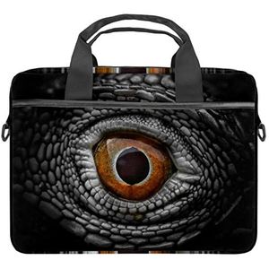Punk Cool Dragon Dinosaurus Eye Laptop Schouder Messenger Bag Crossbody Aktetas Messenger Sleeve voor 13 13.3 14.5 Inch Laptop Tablet Beschermen Tote Bag Case, Meerkleurig, 11x14.5x1.2in /28x36.8x3 cm