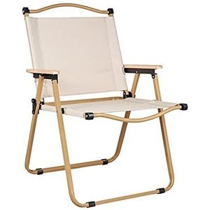 Camping klapstoel Heavy Duty gazonstoel ondersteuning 160 kg stalen frame inklapbare stoel draagbare stoel for buiten (Color : Beige, Size : 78cm/30.7inch)