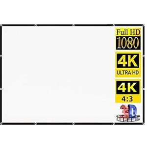 Buitenprojectiescherm, filmscherm, 4:3 Schaal Draagbare Opvouwbare Hight-Density Projector Scherm 60 72 84 100 120 150 Inch 1080P 3D 4K HD Projectie Gordijn voor filmavond en indoor home theater(100 i