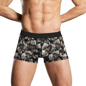 Skulls Fish Bone Zacht herenondergoed comfortabele ademende pasvorm boxershort XL