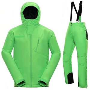 Snowsuit Two-Piece, Outdoor Ski Clothing, Winter Snowboarding Ski Suit, Windproof Ski Suit, for Winter Outdoor Mountain Sports,Green set,160cm