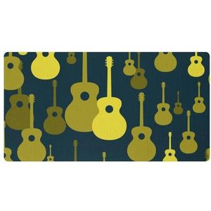 VAPOKF Keukenmat, klassieke gitaar geel patroon, antislip wasbaar keukentapijt, absorberende keukenmat loper tapijt voor keuken, hal, wasruimte