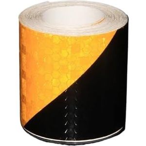 Twill reflecterende tape 5 cm * 25 m vrachtwagen voertuig sticker veiligheid zelfklevende waterdichte hoge folie(Yellow-Black)