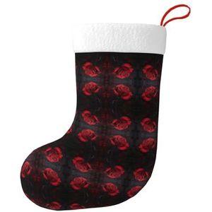 MGGAklp Rode Rose Print Kerst Kousen Candy Bags Voor Familie Vakantie Party Kerstboom Decoraties