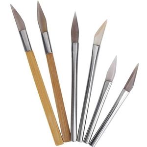 Knife Edged Agate Burnisher Set voor het maken van kunstmetaal met bamboe, ijzeren greep, agaat burnishers voor goud, sterling zilver, platina, sieraden oppervlaktepolijsten