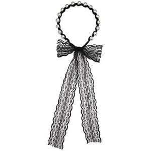 Leuke Vrouwen Gir Boog Hoge Elastische Leuke Bunny Kant Haar Tie Touw Haar Ring Parel Hoofdtooi (1PC-style4)