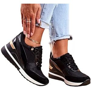 Hoge Hak Mode Lichtgewicht Slip Op Wandelschoenen Verborgen Wedge Sneakers Loopschoenen Casual Voor Vrouwen