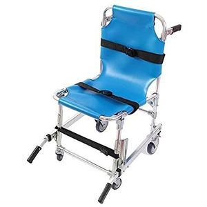Rolstoel, Aluminium trappen evacuatie stoel Medische transfer brancard stoel Draagbare ambulance Brandweerlift stoel voor ziekenhuiskliniek thuissporten (Color : Blue)