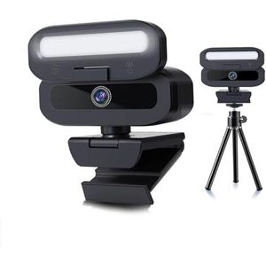 B09-4K 4K-webcam met privacysluiter en invullicht, USB, 1,5 m kabel type-C-adapter, flexibele houder for Li