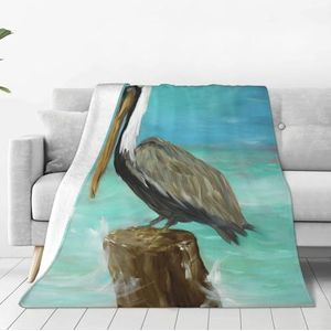 CRJSYCBYB Pelicans Art Print Gedrukt Multi-Yard Super Zachte Flanel Deken Reisdeken Zachte Pluche Deken