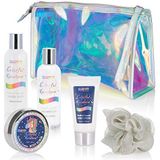 BRUBAKER Cosmetics 6-Delige Eenhoorn Schoonheidsset Kleurrijke Regenboog met Vanille Lavendel Geur in een Cosmetische Tas