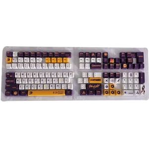 QPSJXN Paarse basketbal-keycapset voor Arabisch Koreaanse Russische OEM-profiel kleursubPBT-keycaps, compatibel met mechanische toetsenborden van MX Switch (Engelse versie)