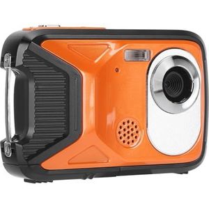 Waterdichte digitale camera, 16.4ft bereik panoramische opname Time Lapse 1080P 21MP onderwatercamera voor snorkelen (oranje)
