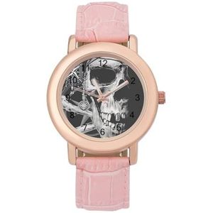Piraat En Schedel Kompas Horloges Voor Vrouwen Mode Sport Horloge Vrouwen Lederen Horloge
