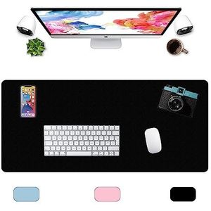 LL-COEUR Grote Kunstleer Waterbestendig Muismat Computer Kantoor Bureaulegger (900 x 400 x 2 mm, Zwart)