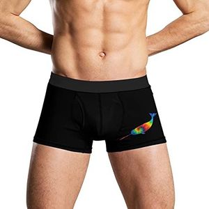 Tie Dye Narwal Zacht Heren Ondergoed Comfortabele Ademend Fit Boxer Slip Shorts S