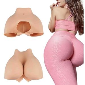 FSYH Crossdressers Siliconen Nep Butt Slipje Heuplift Shaper Control Shorts Hoge Taille Open Kruis Panty voor Drag Queen,ivoor,hip3.1