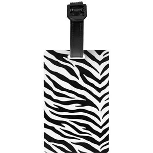 Zwart en wit Zebra Print, Bagage Tags PVC Naamlabel Reizen Koffer Identifier ID Tags Duurzaam Bagage Label