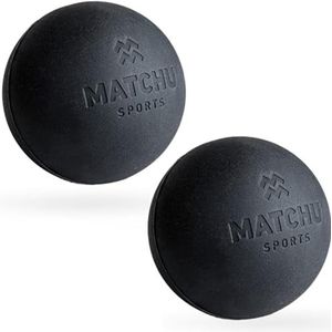 MATCHU - Lacrosse ball - Fascia bal - Massage bal - Triggerpoint bal - Triggerpuntmassage - Diameter 6 CM - Hoge hardheid - 1 of 2 Stuks - Zwart (2)