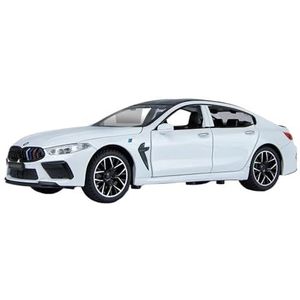 1:24 Voor BMW M8 MH8 800 Legering Model Auto Diecast Metalen Speelgoed Voertuigen Auto Model Geluid En Licht Gift Collectibles Verzamelbare speelgoedauto's(wit)