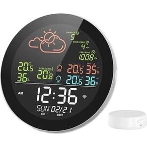 Tuya weerstation tafelklok multifunctionele thermometer hygrometer buitentemperatuurtester weersvoorspelling,Nauwkeurig voorspellen(Type A 1 Sensor)