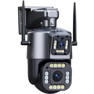 Bewakingscamera, 8MP Dual-Lens AI Detectie -opname Dual Screen IP Cam Outdoor Video Kleur Nachtzicht Surveillance Beveiligingscamerasysteem(8MP Add 128G Card)