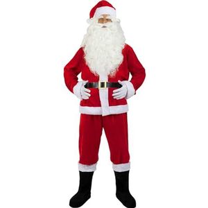 Funidelia | Deluxe Kerstman kostuum voor mannen Santa Claus, Kerst, Kerstman - Kostuum voor Volwassenen, Accessoire verkleedkleding en rekwisieten voor Halloween, carnaval & feesten - Maat XL - Rood
