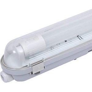 HOFTRONIC - LED TL Armatuur 60cm Compleet - IP65 Waterdicht - 4000K neutraal wit - 9W 990 lumen - 110lm/W Flikkervrij koppelbaar - Incl. 1x LED TL Buis T8 G13