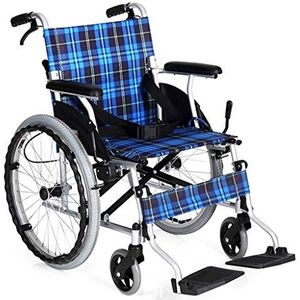 Rolstoel lichtgewicht opvouwbare trolley, draagbaar, zelfrijdend met verstelbaar voetpedaal, comfortabele armleuning, aluminiumlegering, ouderen/gehandicapt, draagbaar