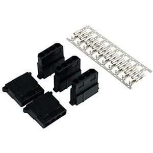 Phobya kabelverbinder 4-polig, Molex, zwart, kunststof, model 82354, 5 stuks