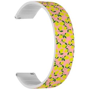 Solo Loop band compatibel met Garmin Vivomove 5/3/HR/Luxe/Sport/Style/Trend, D2 Air/Air X10 (Simple Lemon Pink Coral) Quick-Release 20 mm rekbare siliconen band band accessoire, Siliconen, Geen