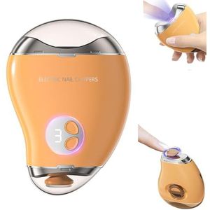 EEYZD 2 in 1 elektrische polijst automatische nagelknipper, USB oplaadbare vingernageltrimmer, nagelstofzuiger, met nagelclipopslag voor verzorgers, kinderen, ouderen, volwassenen,Oranje