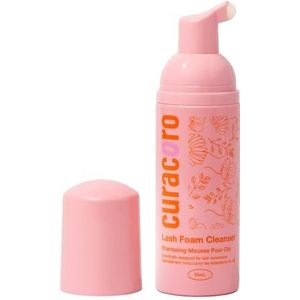 Curacoro 60 ml wimperextensionreiniger, wimpershampoo voor wimperextensions, voor droge en gevoelige huid, verwijdert alle make-up, inclusief waterdichte make-up