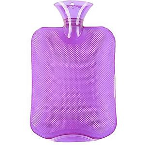 Mini warmwaterkruik, warmwaterkruik 2000 ml rubber hoge dichtheid winter handwarmer draagbare dikke warmwaterkruik zak voet warmwaterkruik (maat : paars) (maat: paars)