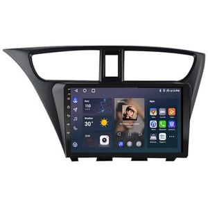 Android 12 Auto Stereo MP5 Player 9'' Screen Autoradio Voor Honda Civic Hatchback 2012-2015 Car-play Android Auto GPS-navigatie Bluetooth RDS FM AM DAB+ Radio Stuurbediening Voice Control(8 Core 4G+