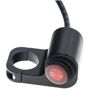 LED Stuurschakelaar Stuurschakelaar ATV-licht 12V CNC-aluminiumlegering Met LED-knop Waterdichte Schakelaars(Red on-off)