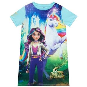 Eenhoorn Academie Meisjes Nachtjapon | Sophia en Wildstar Nachtjapon | Korte Mouwen Meisjes Nachtjapon | Blauw 128