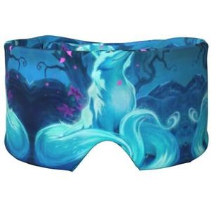 Slaapmasker met magische blauwe vossenprint, zachte huidvriendelijke oogbedekkingen, lichtblokkerend slaapmasker voor reizen, yoga, dutje