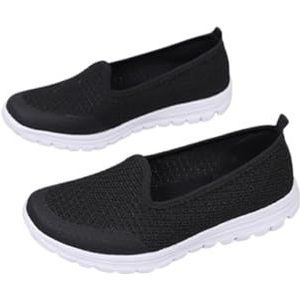 LDOZ Zomerse, ademende, zachte zool zonder vermoeide voeten, casual en comfortabele damesschoenen voor het winkelen op straat(Black,8.5)