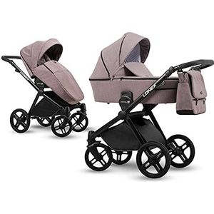 Kinderwagen 3in1 2in1 Isofix Gel Banden 12KG Lichtgewicht Emotion XT by Lux4kids Rose TX 02 3in1 (inclusief autostoeltje)