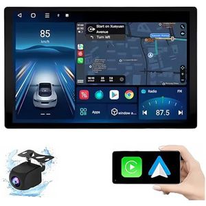 Android 14.0 2 Din Autoradio 9"" Touchscreen Auto Stereo voor Audi A4 met Draadloze Carplay Android Auto GPS navigatie AHD Omgekeerd beeld Stuurwielbediening(P5(6G+128G))